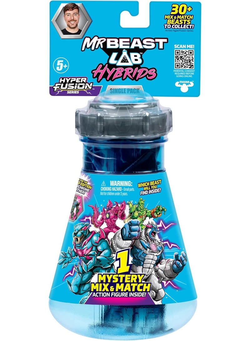 MrBeast Lab عبوة واحدة من مختبر MRBEAST هايبرد، امزج واطابق ملايين التركيبات لإنشاء الوحش النهائي وكشف أجزاء الوحش الفردية لإنشاء 1 من 10 شخصيات هايبرد بطول 4 إنش، أكثر من 30 لجمعها. - Image 1